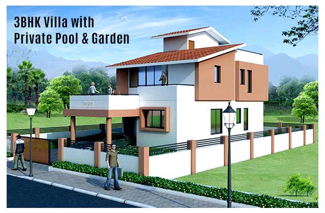 3BHK Villa with Private Pool & Garden